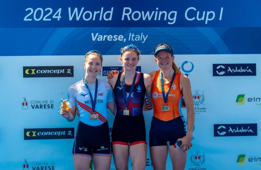 First medals awarded on day 2 of 2024 World Rowing Cup I