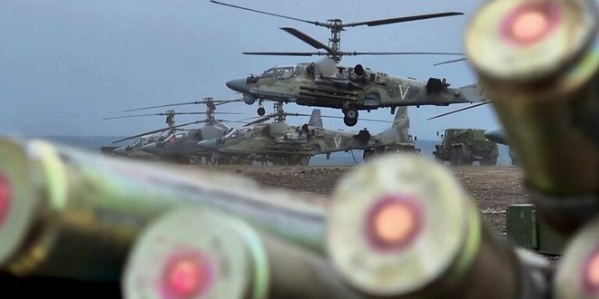Russian forces down a helicopter, seven drones and destroy several depots belonging to Ukrainian forces