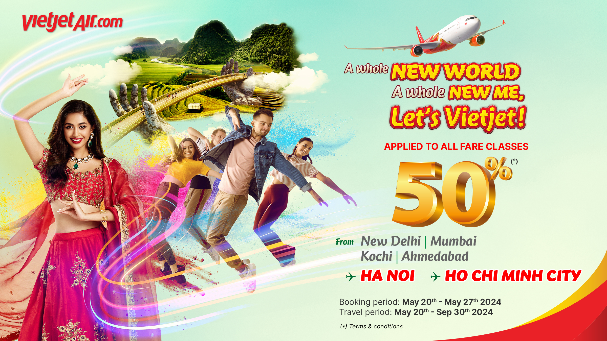 Vietjet Offers Exclusive One-Week Promotion for Indian Travelers, 50% discount on all classes!