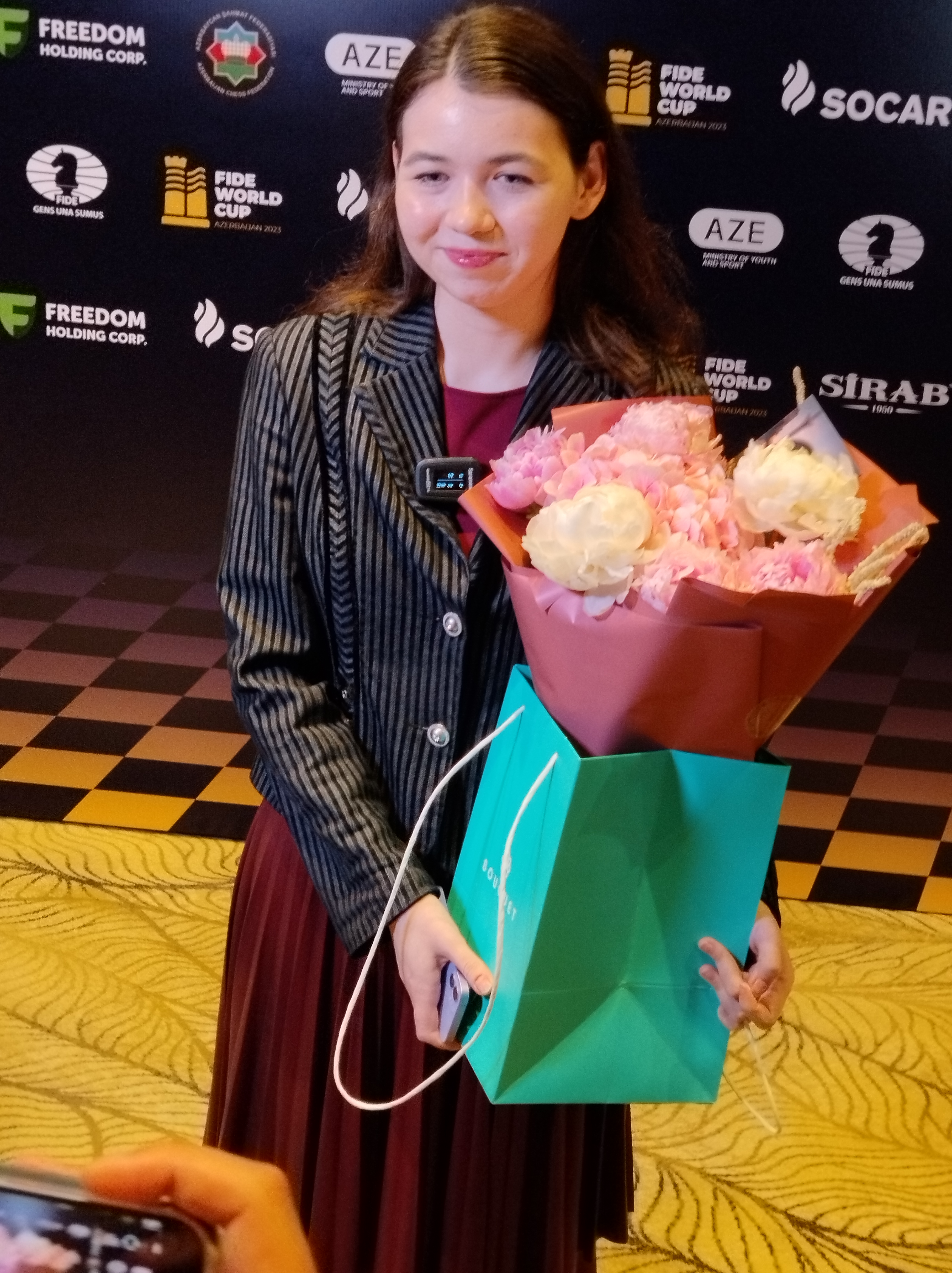 FIDE Women's World Cup 2023 winner, Aleksandra Goryachkina, Russian Grandmaster at #Baku...