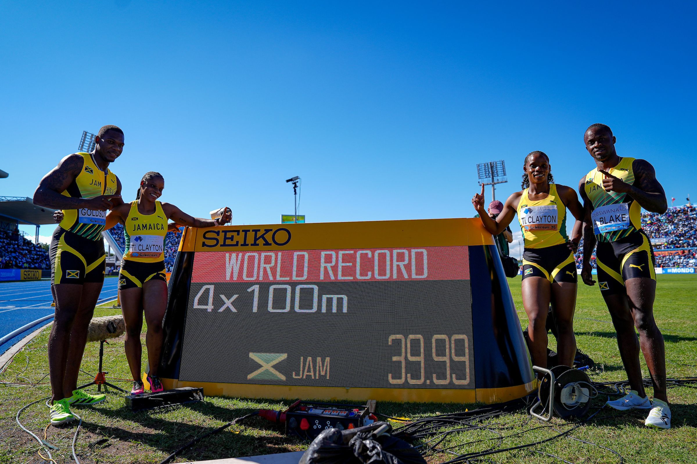 Jamaica set mixed 4x100m world record of 39.99 in Gaborone