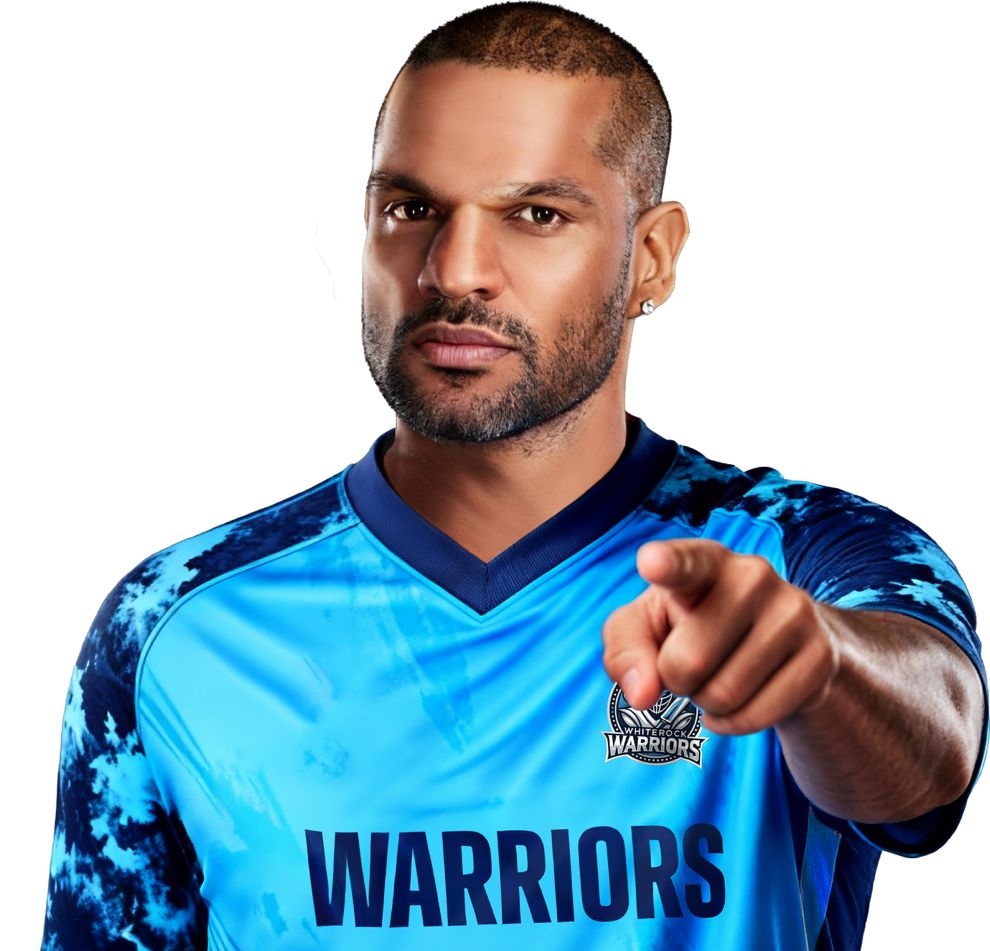 Shikhar Dhawan Joins WhiteRock Warriors in Power Packed Addition to Star Studded Canada Super 60 League