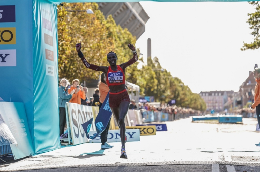 Ngetich breaks women-only world half marathon record at World Road Running Championships in Copenhagen