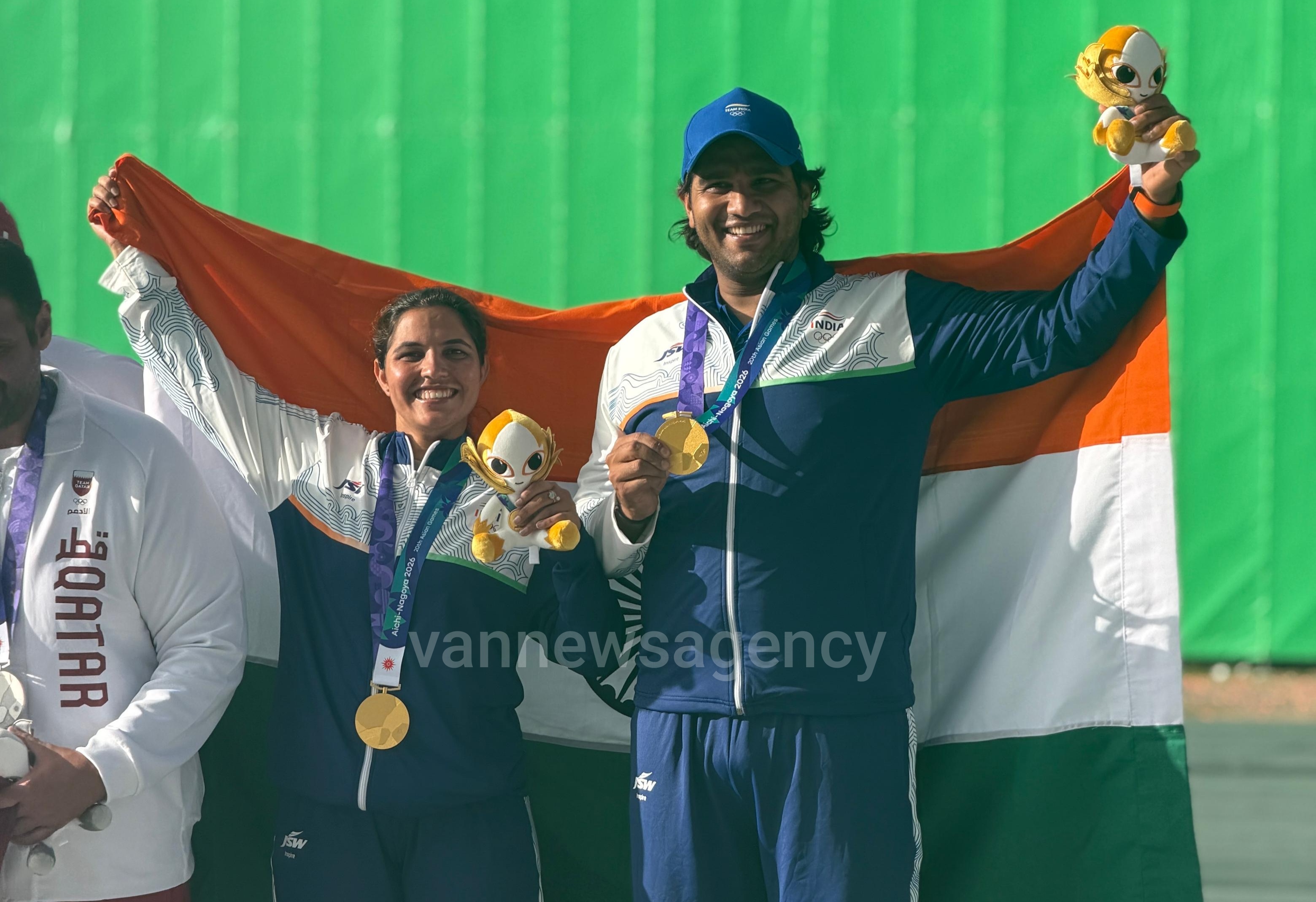 Neeru and Kya and clinched Gold for India in Trap Term Mixed event of Asian Games 2026