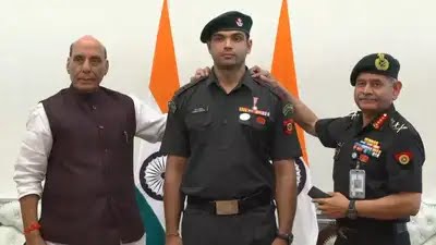 Olympic gold medalist became Lieutenant Colonel, Defense Minister Rajnath Singh honored him