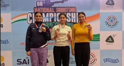 Manu Bhaker and Simranpreet Kaur Brar strike gold in women’s 25m sports pistol at NSCC