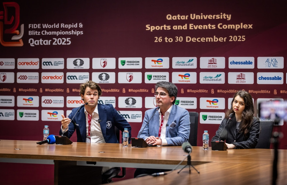 Carlsen and Goryachkina take World Rapid titles in Doha