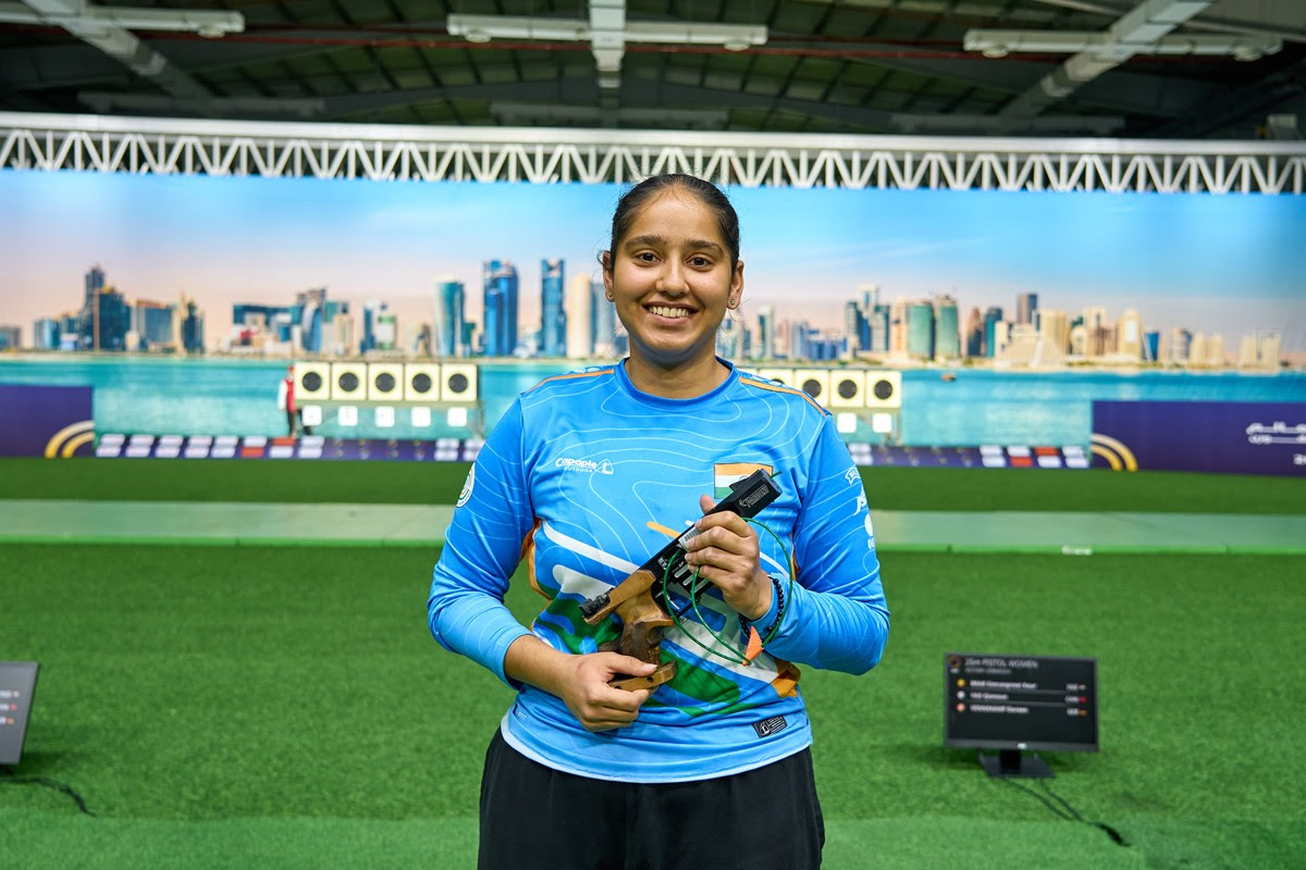 Brar beats favourites for women's 25m pistol gold at 2025 ISSF World Cup Final