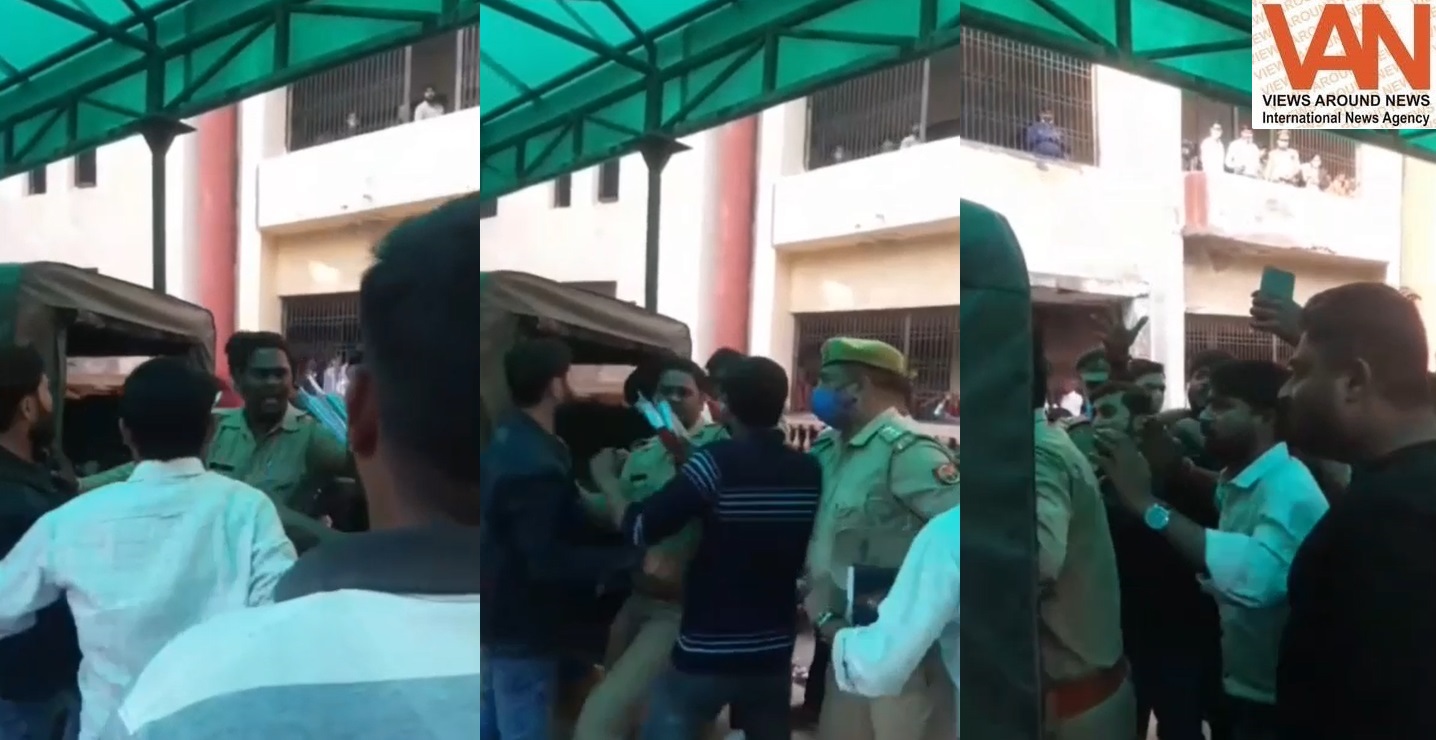 पाकिस्तान के पक्ष में नारे लगाने वालों को पेशी के बाद युवाओं ने लिया आड़े हाथों