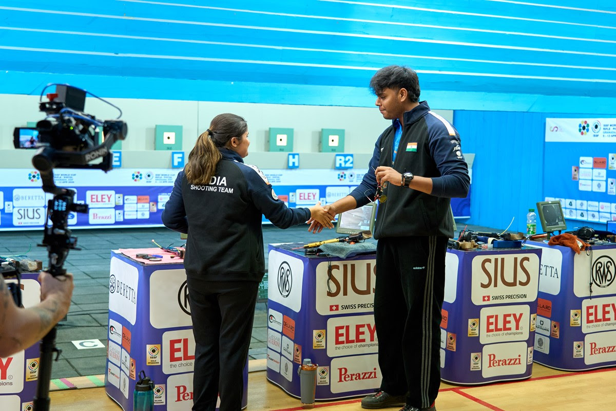 India claims gold with world record in 10m Air Pistol Mixed Team at ISSF World Cup Granada 2026