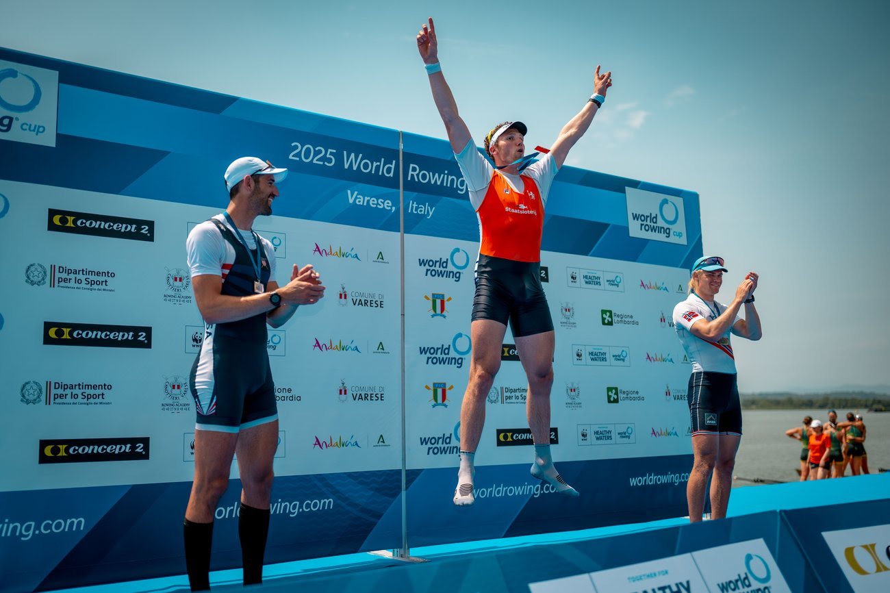 Three golds for the Netherlands and Great Britain at 2025 World Rowing Cup Varese