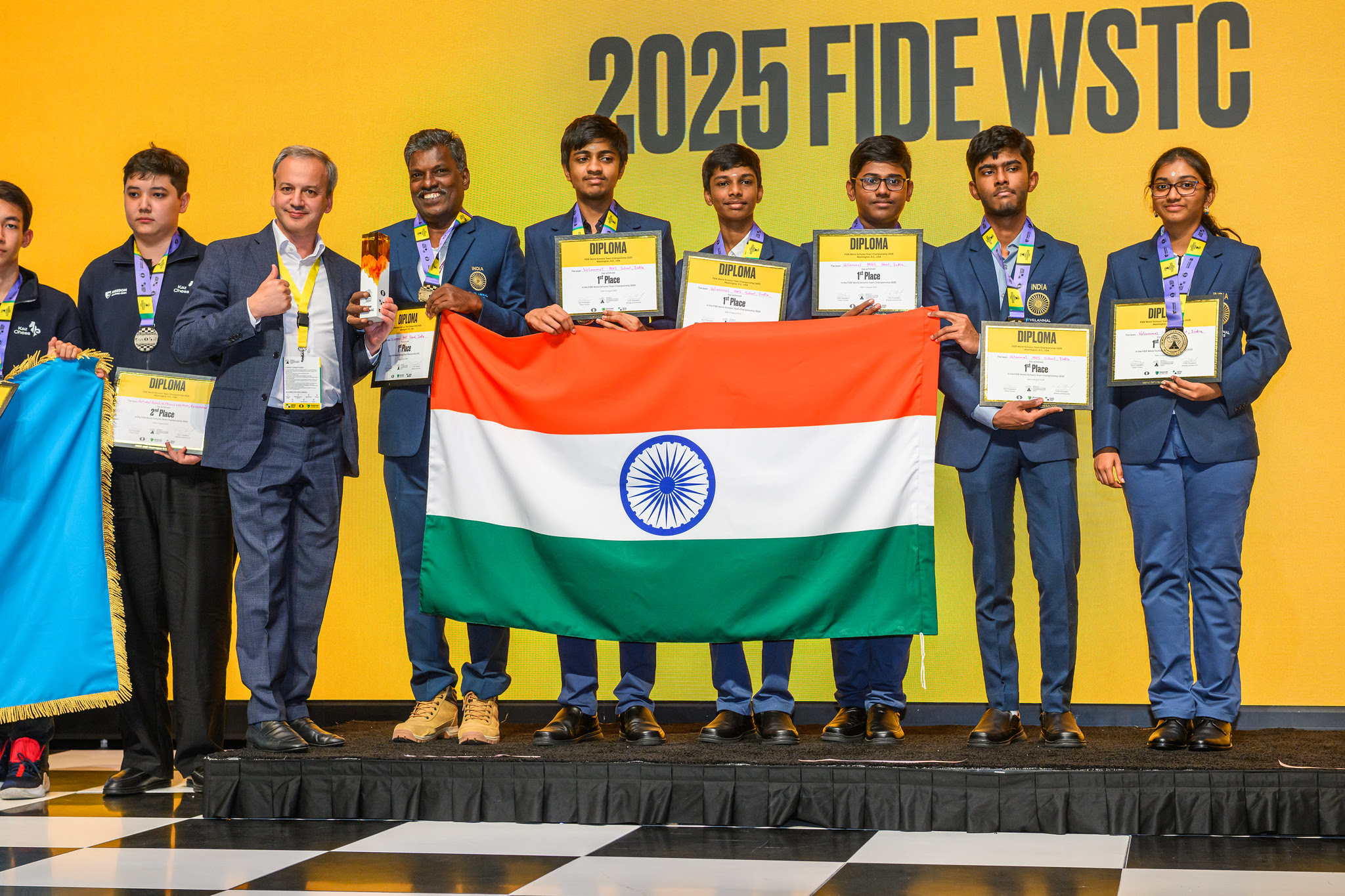Indian youths grabbed Gold Medal at the World Schools Team Championship while Kazakhstan received Silver & USA took bronze